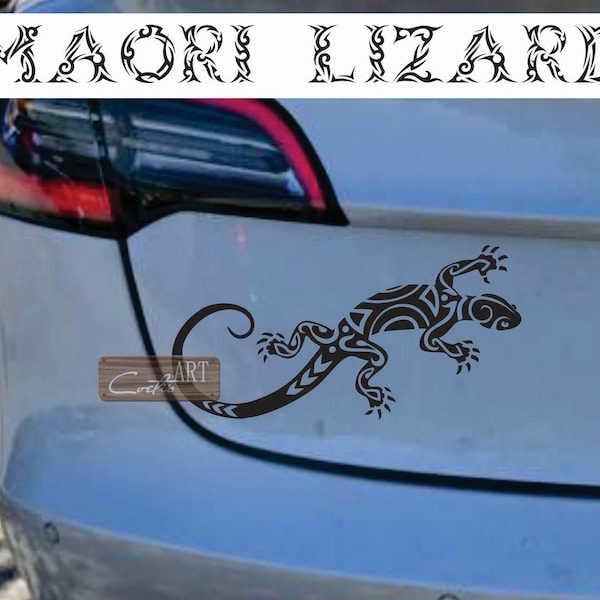 Autocollant maori lézard gecko tatouage gauche ou droite autocollant tribal voiture autocollant vinyle cadeau autocollant 28 couleurs disponibles
