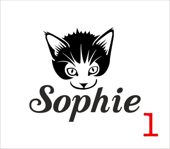 Cat Christmas Bauble Vinyl Sticker Personalised