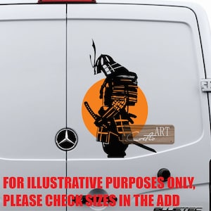 Auto Samurai 武士道| | Autocollant voiture, camionnette, camion, caravane, camping-car, vinyle gauche ou droite, guerrier # 28 couleurs disponibles