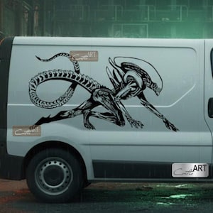 x2, Set Alien Out of the Shadows Car Decal: Vinyl RV Camper, Jeep, Van Stickers