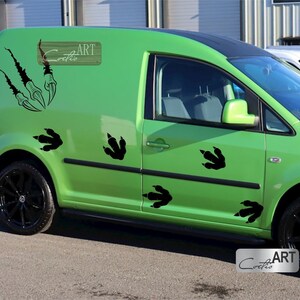 Auto Set Jurassic World Dinosaur Car Van Jeep Caravan Camper Sticker Vinyl Decal Wall stickers Dinosaur steps Dinosaur scratch