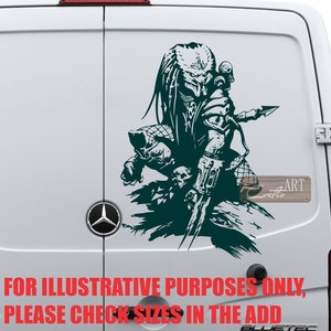 Auto Alien Das Raubtier mit Schädel Ein fremder Soldat Ein Außenseiter Aufkleber Van Camper Caravan Vinyl Aufkleber Campervan RV Wohnmobil Aufkleber