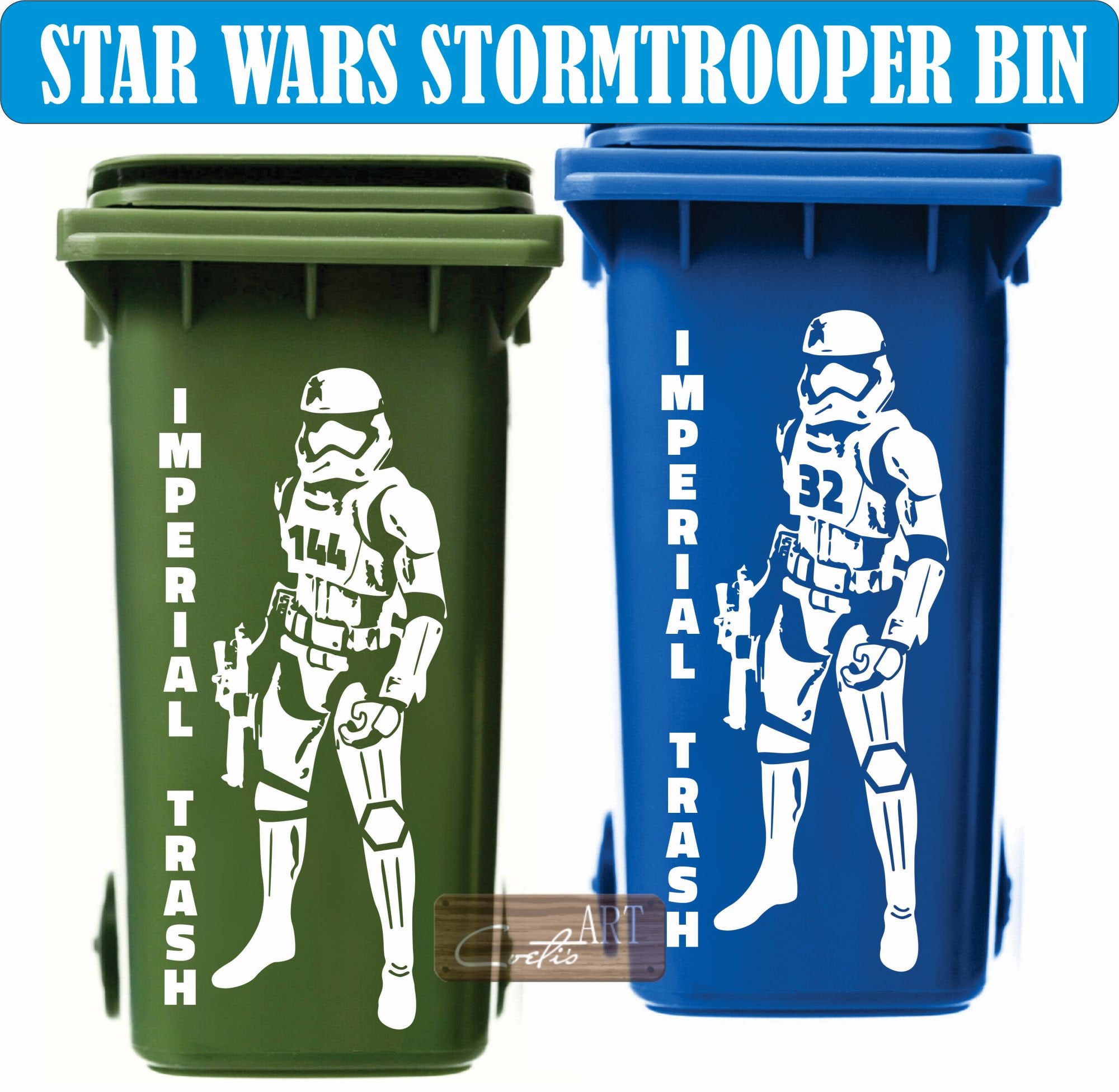 Star Wars Imperial Trash Custom Personalized Wheelie Bin Stickers