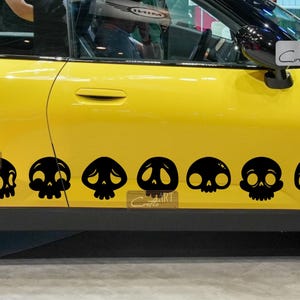 Skull Car Decal Stickers: Auto Set, Left & Right Side - 14 Piece