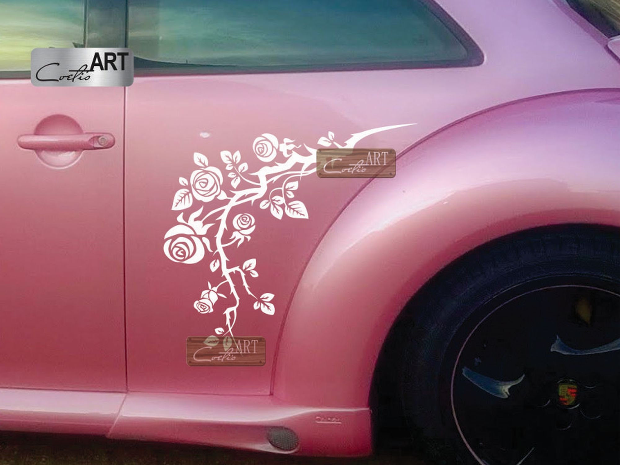 Sticker décoratif rose des vents - TenStickers