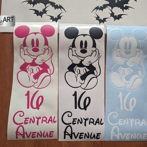 Retro Mickey Mouse Wheelie Bin Sticker: Personalized Vinyl Decal