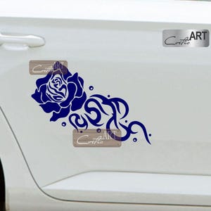 Auto set roos tattoo bloemen een paar rozen autobestelstickers sticker vinyl linker- en rechterkant 28 kleuren beschikbaar bloemist van