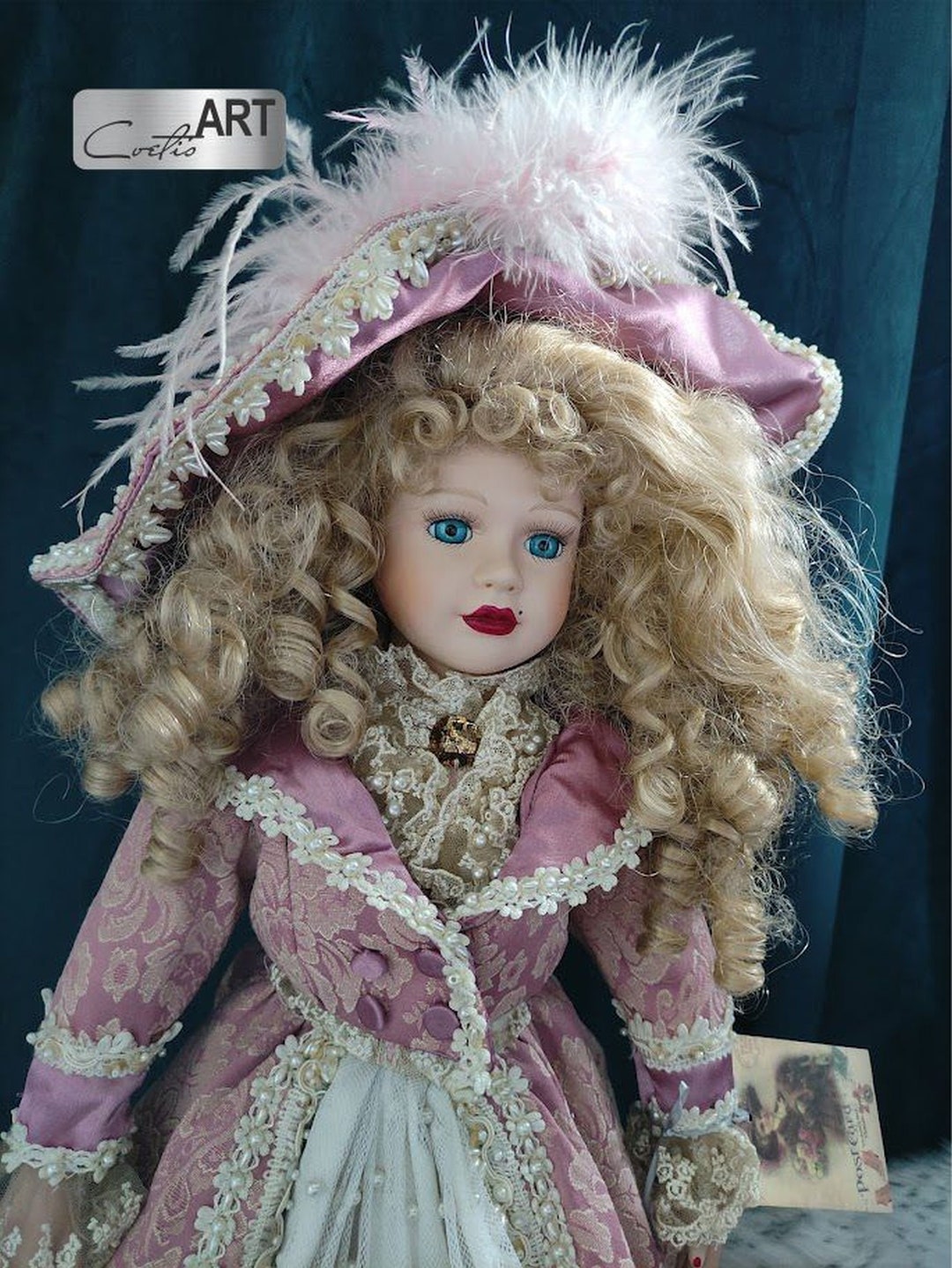 Large Lovely Vintage Porcelain Victorian Doll Heirloom Doll