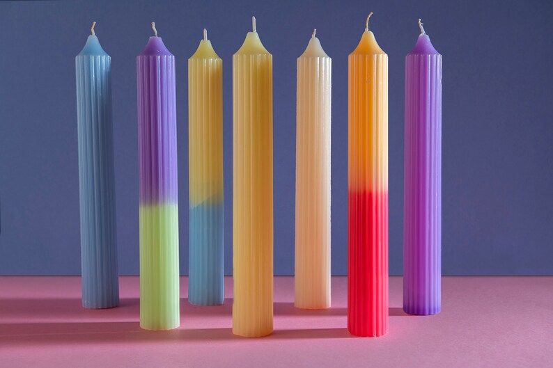 Colourful Pillar Candles Tall Candle Homedecor Candle Etsy