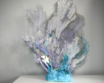 Nautical home decor, Sea Fan, Natural White Sea Fan,  Coastal Home Decor, Ocean Reef Beach, Mothers day gift