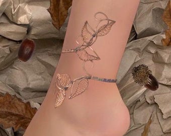 Copper Anklets for women, Wire wrapped ankle bracelet Forest Nymph, anklet bangle