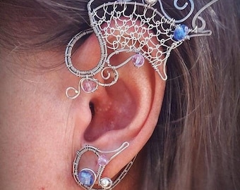 German Silver Elf Ear Cuff: Wire Wrapped Fantasy Jewelry, No Piercing