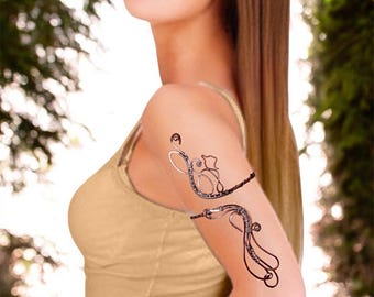 Cat Arm Cuff Bracelet: Handmade Copper Wire Cat Jewelry
