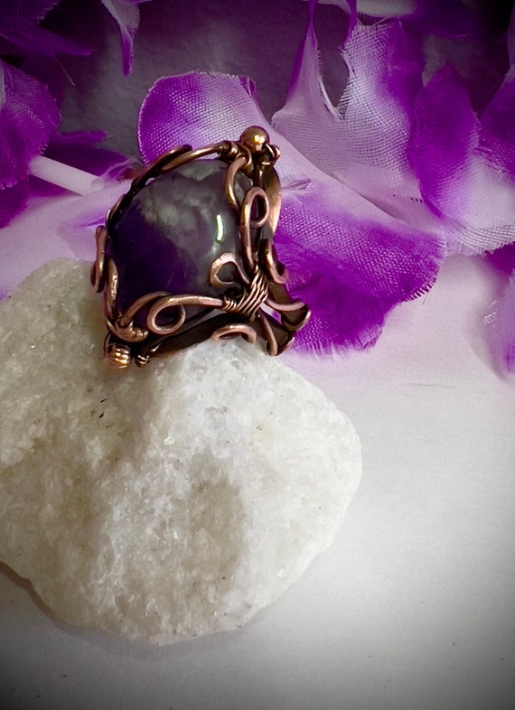 Purple Amethyst And Copper Ring Purple Amethyst And Copper Ring