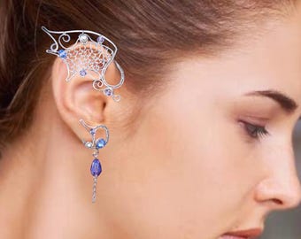 German Silver Elf Ear Cuff: Wire Wrapped Fantasy Jewelry, No Piercing
