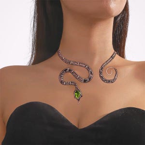 Snake necklace, Open necklace, Choker collar, Wire Weaving Jewelry