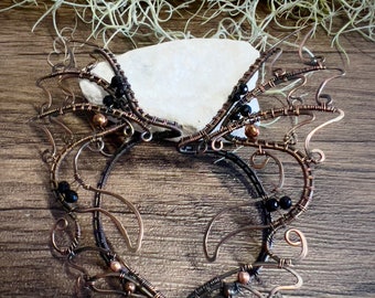 Copper Dragon Wings Ear Cuff: Wire Wrapped, No Piercing