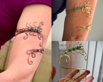 Scorpion Upper Arm cuff, Upper arm cuff, Wire wrapped bracelet, Arm cuff bracelet