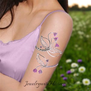 Silber Maiglöckchen Oberarm Manschette: Crystal Wire Wrap Armband