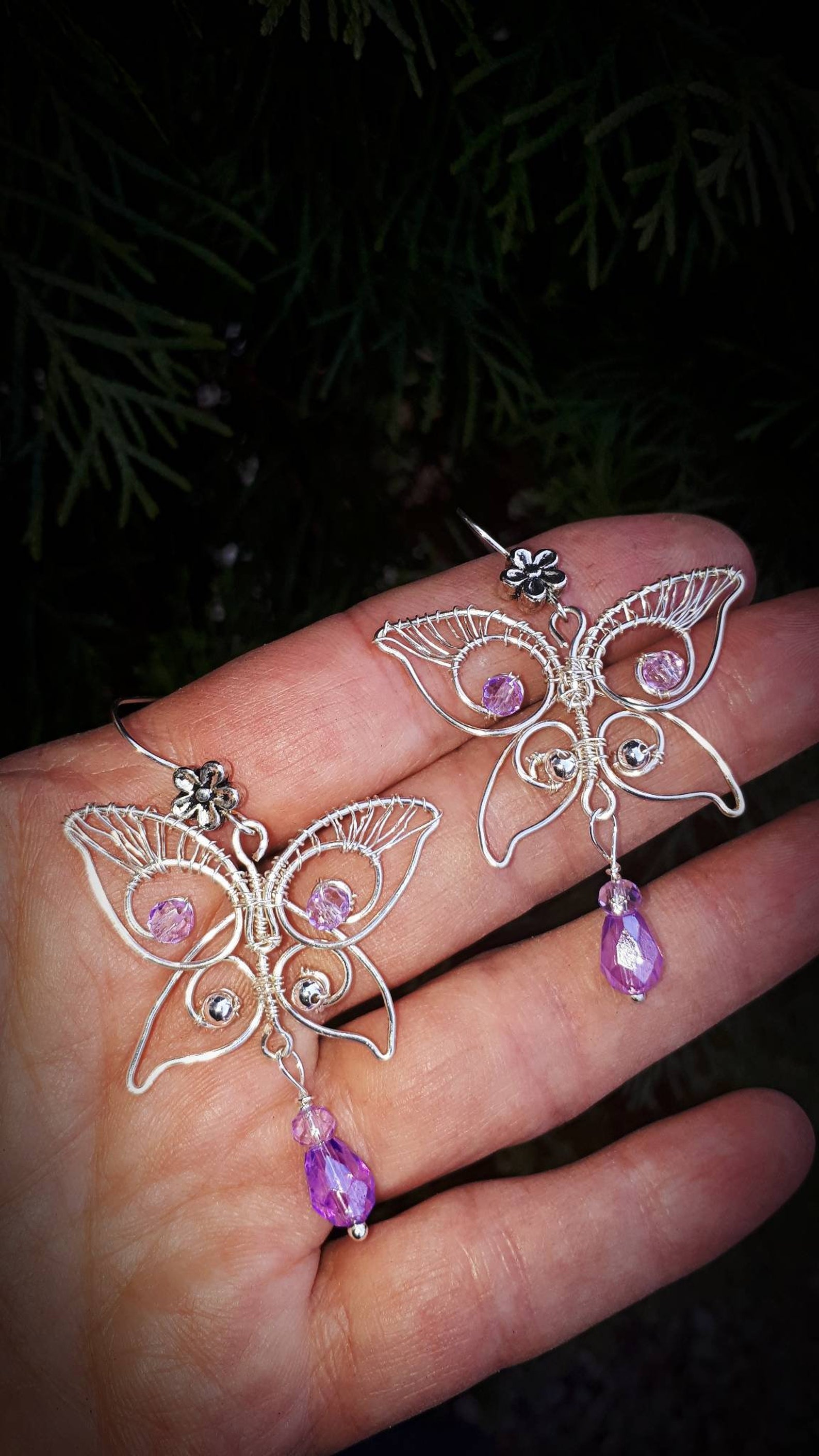 Earrings - Silver & Butterfly Pearls main image 0