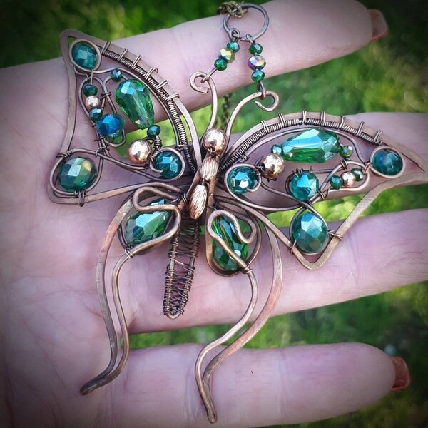 Crystal Butterfly Pendant Etsy