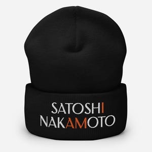 Satoshi Nakamoto Beanie: Embroidered Bitcoin Crypto Hat