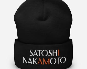 Satoshi Nakamoto Beanie: Embroidered Bitcoin Crypto Hat