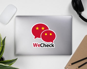 WeChat We Check Stickers, Anti China Decal, Fuck the CCP