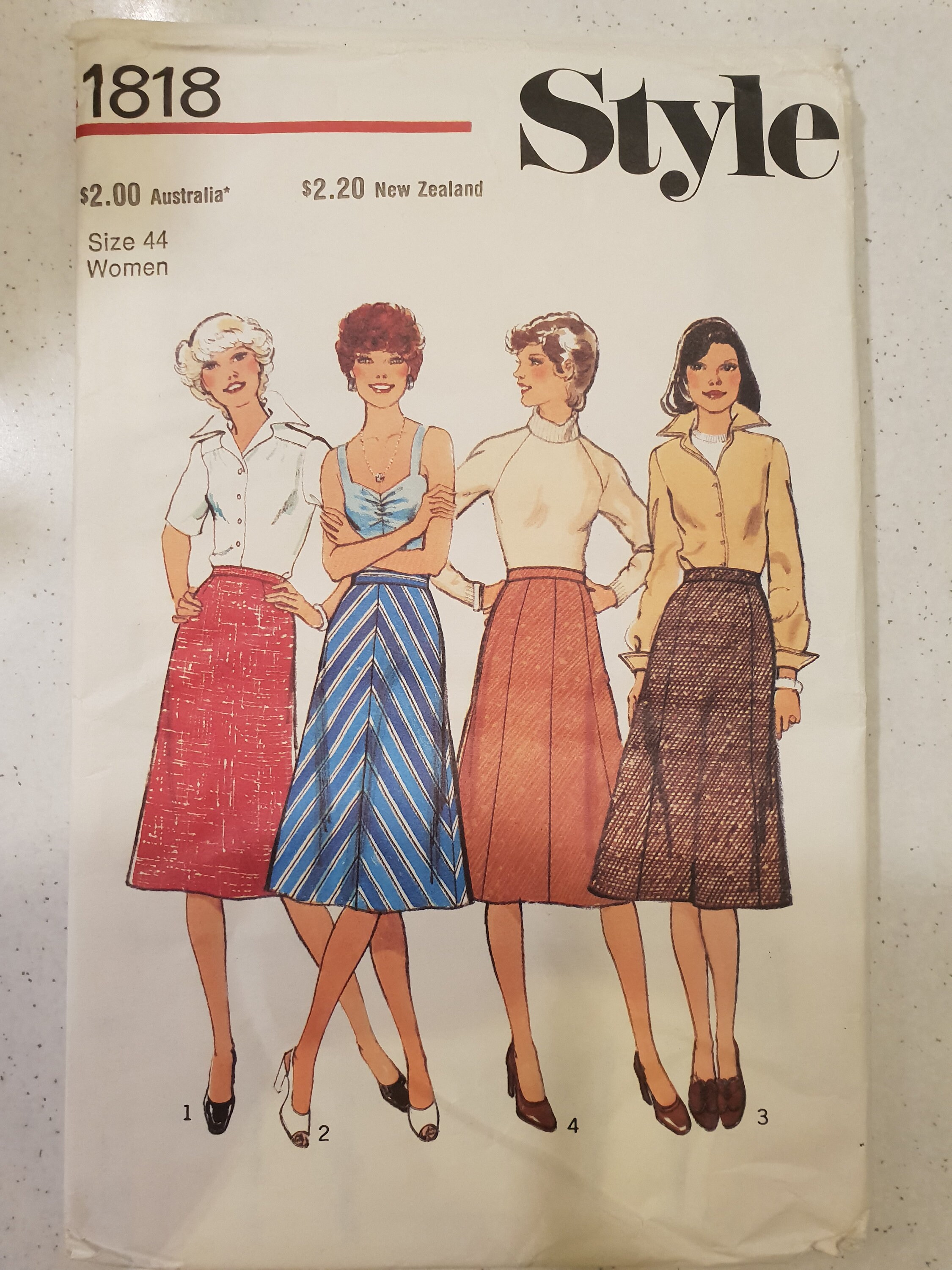 Vintage Paper Sewing Pattern Style 1818 Skirt Etsy Australia