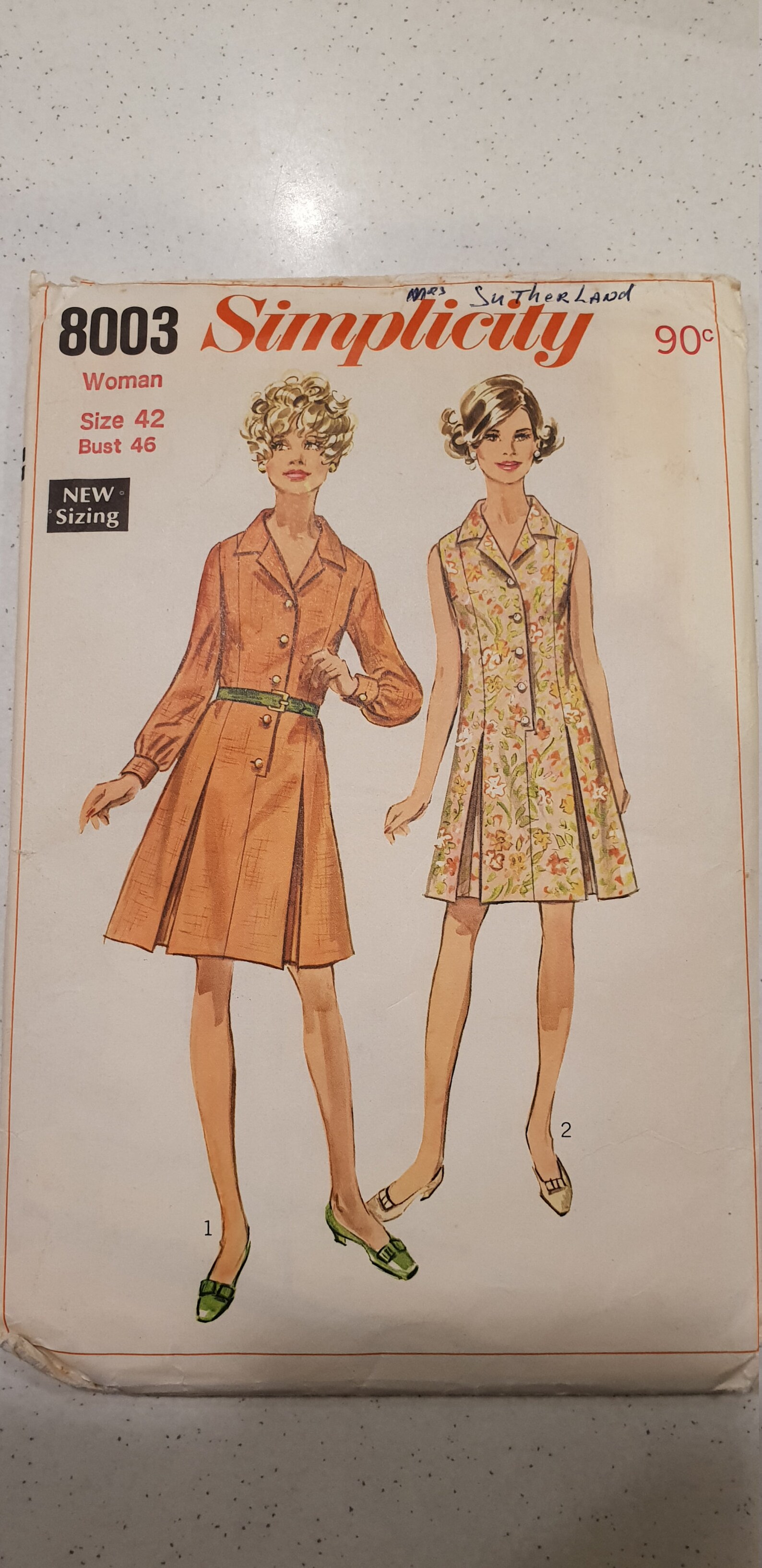 Vintage paper sewing pattern Simplicity 8903 dress circa Etsy