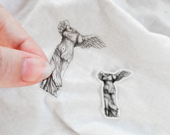 Pegatina de vinilo de la Victoria Alada dibujada a mano / Diosa griega Niké