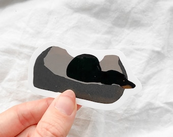 Pegatina minimalista de perro salchicha / Vinilo impermeable de Doxie