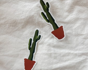 Pegatina de cactus: vinilo troquelado resistente al agua