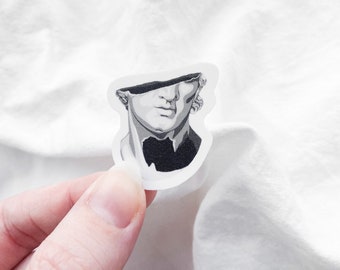 Pegatina de busto griego / Calcomanía de vinilo dibujada a mano