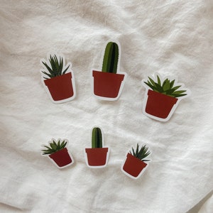 juego de pegatinas de plantas de cactus⎮suculento conjunto de pegatinas⎮juego de pegatinas de vinilo impermeables⎮juego de pegatinas de plantas minimalistas⎮decoración de botellas de agua⎮pegatinas para portátiles