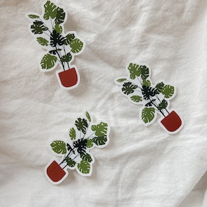 Monstera PflanzenSticker⎮monstera deliciosa Pflanzensticker⎮Pflanze Mama⎮Die Cut Sticker⎮ wasserfester Vinyl Sticker⎮minimalistische Pflanze Sticker