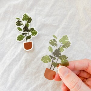 Monstera PflanzenSticker⎮boho Pflanzensticker⎮ fensteraufkleber⎮boho fensterdeko⎮transparent⎮Plant Mama⎮aesthetik Sticker für Journal