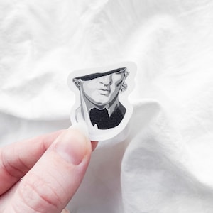 Griekse sculptuur vinyl sticker, Griekse buste sticker, sculptuur sticker, esthetische sticker voor laptop, waterfles decor, hellenistisch standbeeld