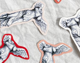 Pegatina de la diosa Niké dibujada a mano / Arte de la mitología griega, vinilo impermeable