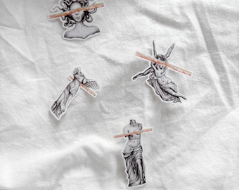 Pegatina de mitología griega / Ilustración de vinilo troquelado de una diosa