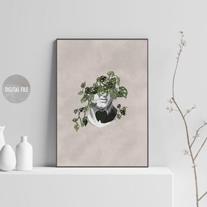 greek statue poster, greek mythology sculpture wall art, greek statue with flower aesthetics, statue wall art, greek bust printable wall art
