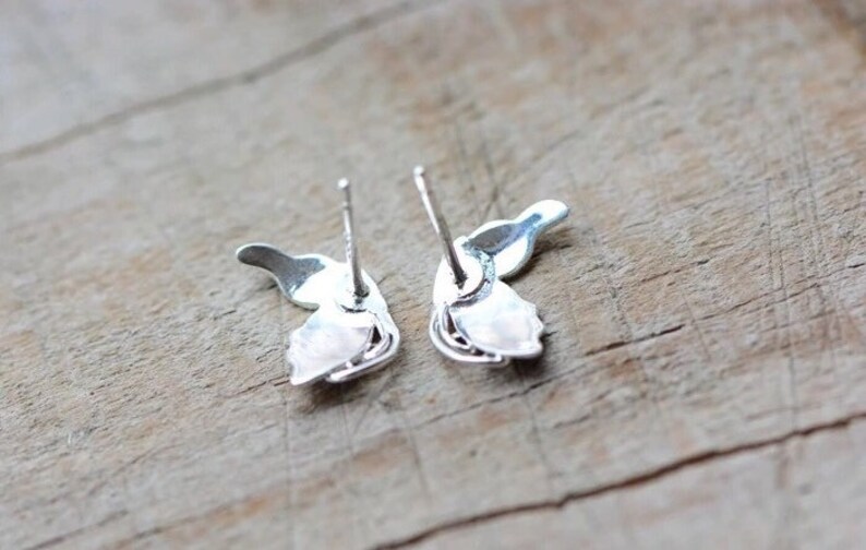 Petite Butterfly Earrings Vintage Monarch Butterfly Earrings Gift Dainty Blue Butterfly Enamel Stud Earrings Silver Bridesmaid Earrings