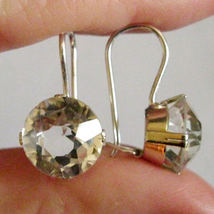 So beautiful Delicate Vintage EARRINGS rock crystal Silver 875 USSR