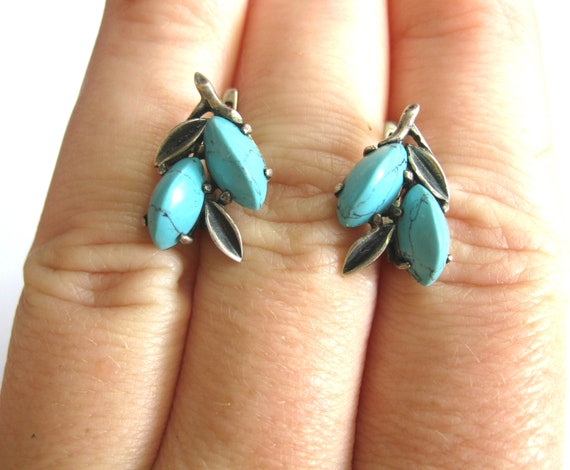 Vintage Beautiful Exclusive Turquoise Earrings Si… - image 7