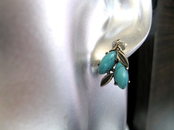 Vintage Beautiful Exclusive Turquoise Earrings Si… - image 5