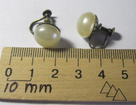 Vintage so nice RARE Earrings Pearls Silver 875  … - image 7