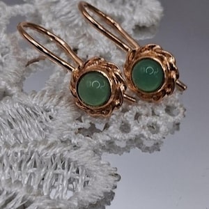 Bezaubernde Vintage-Ohrringe aus 14-karätigem Gold, gestempelt sowjetisch 585 ROYAL.