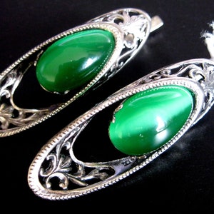 Vintage Magic RARE Ulexite Moon stone Earrings Silver 925 USSR Antique