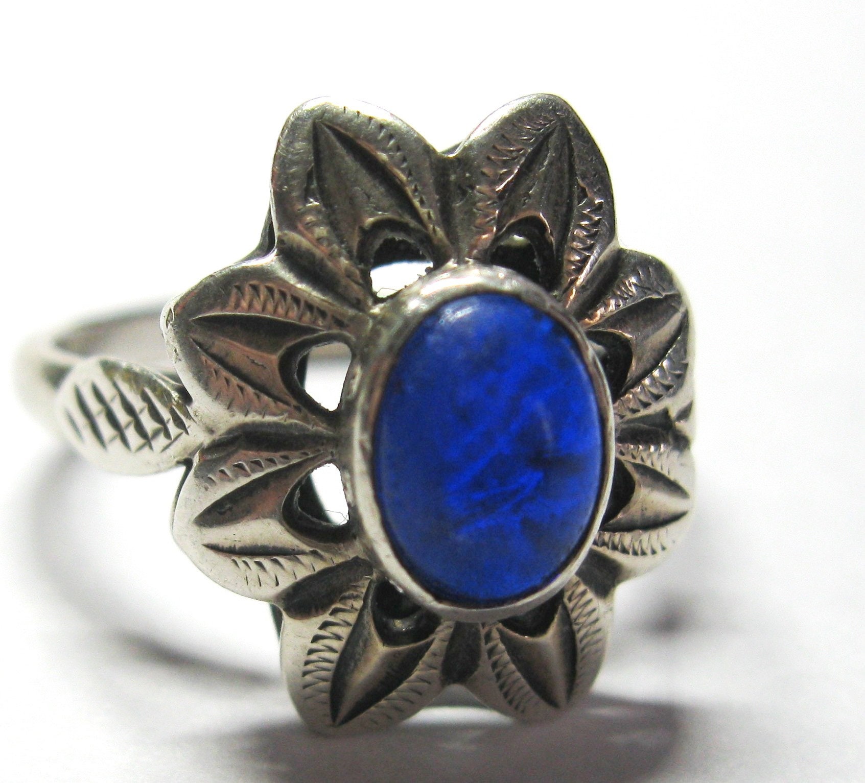 Amazing Vtg Ring Silver 875 Blue St - Etsy