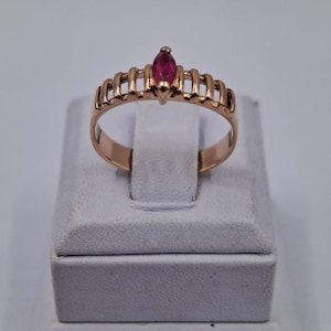 Ruby Last Century GOLD 14K ring Stamp 583 ROYAL USSR Antique